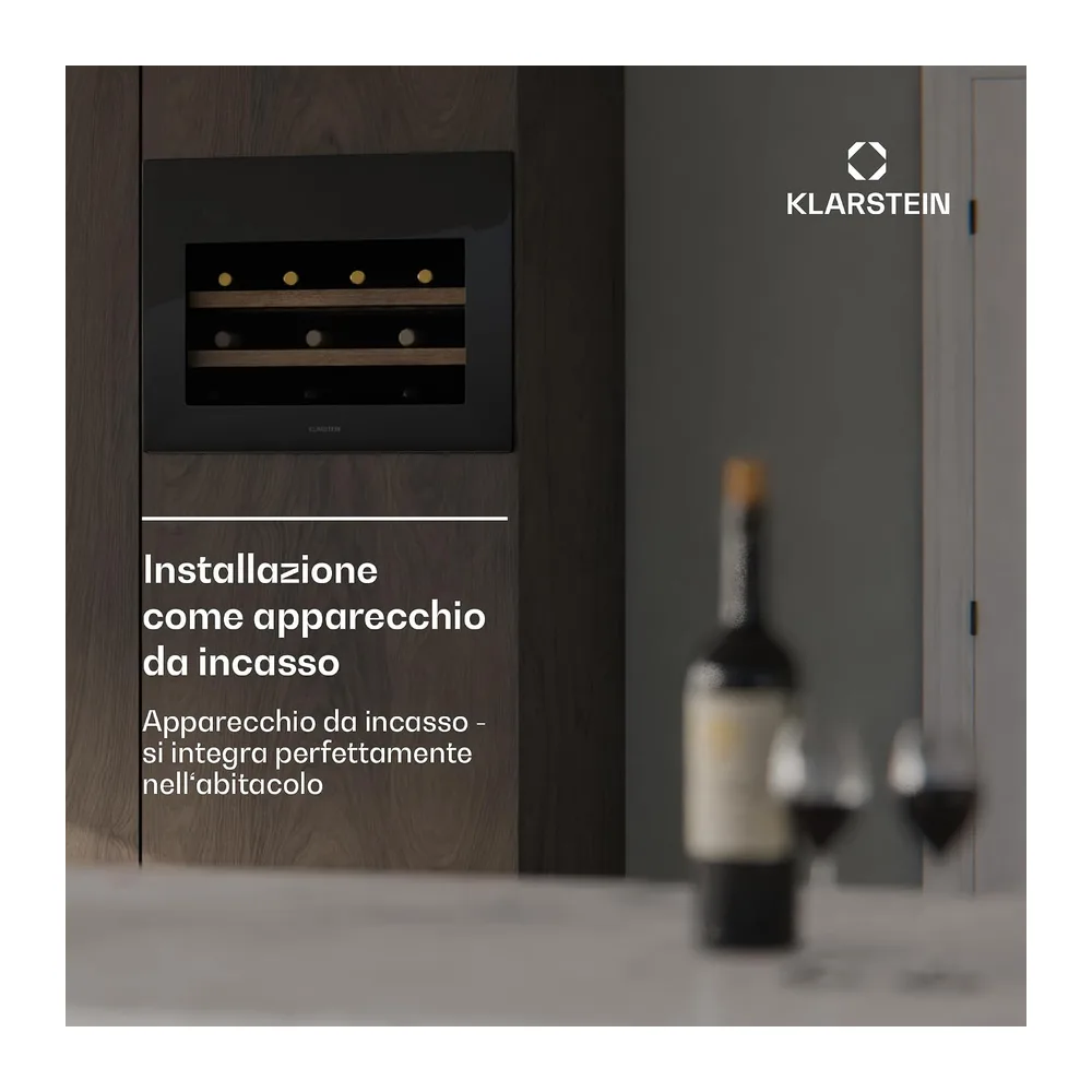 Klarstein Rhone 28 Uno Cantinetta Vino - 28 Bottiglie, 1 Zona, 5-20°C, LED, Porta Push-to-Open UV, — 3
