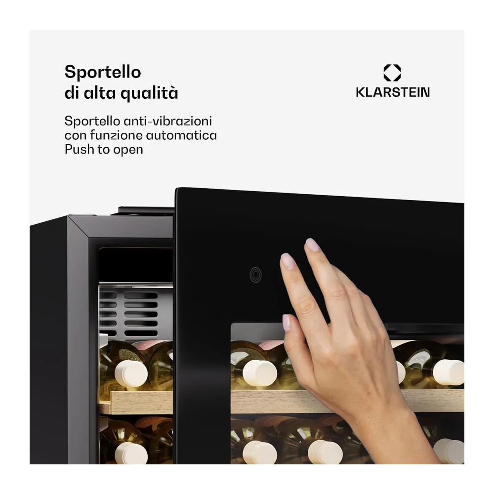 Klarstein Rhone 28 Uno Cantinetta Vino - 28 Bottiglie, 1 Zona, 5-20°C, LED, Porta Push-to-Open UV, — 6