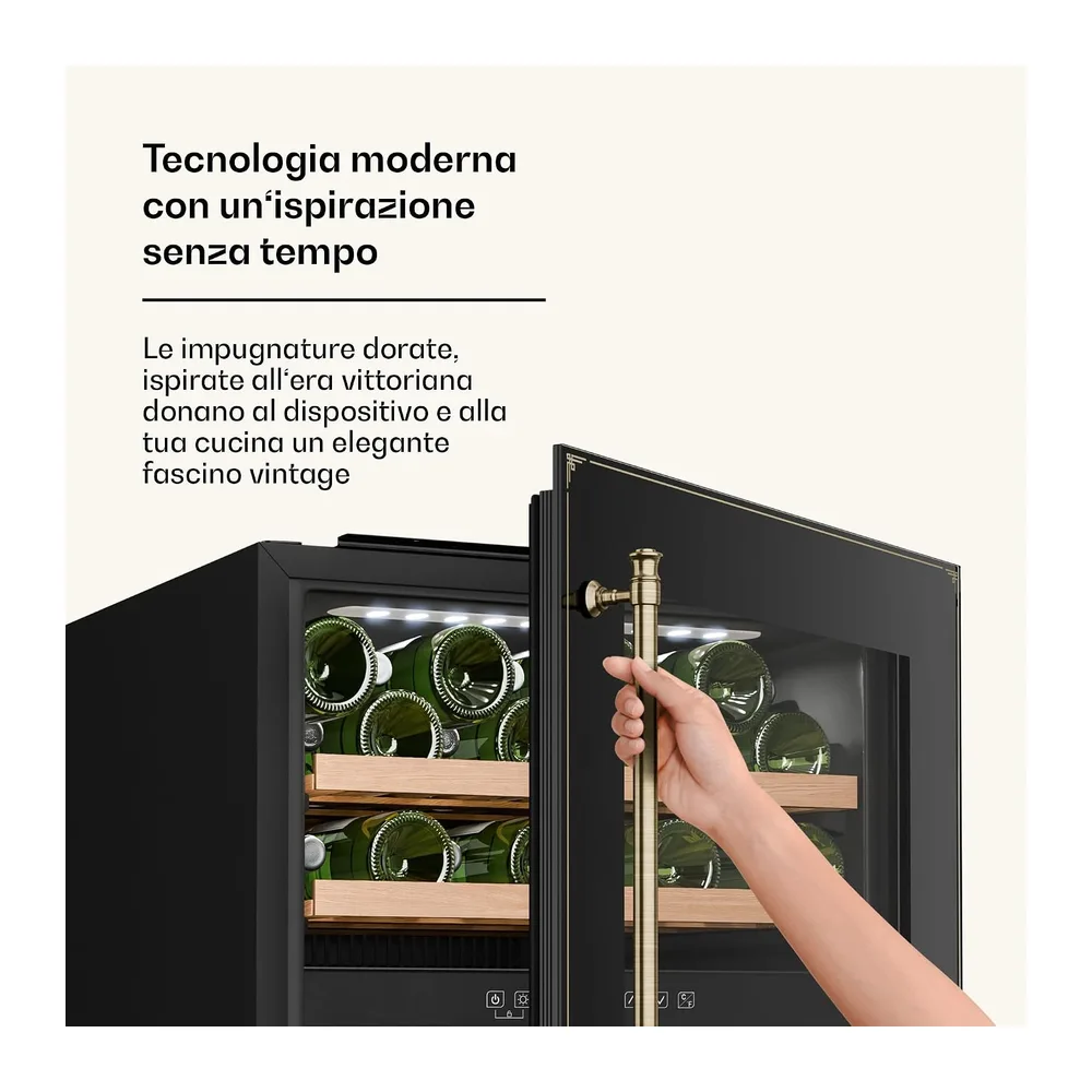 Klarstein Vinsider Victoria 36 - Cantinetta per Vini, 36 Bottiglie, Doppia Temperatura 5-22°C, Touch Control, — 4