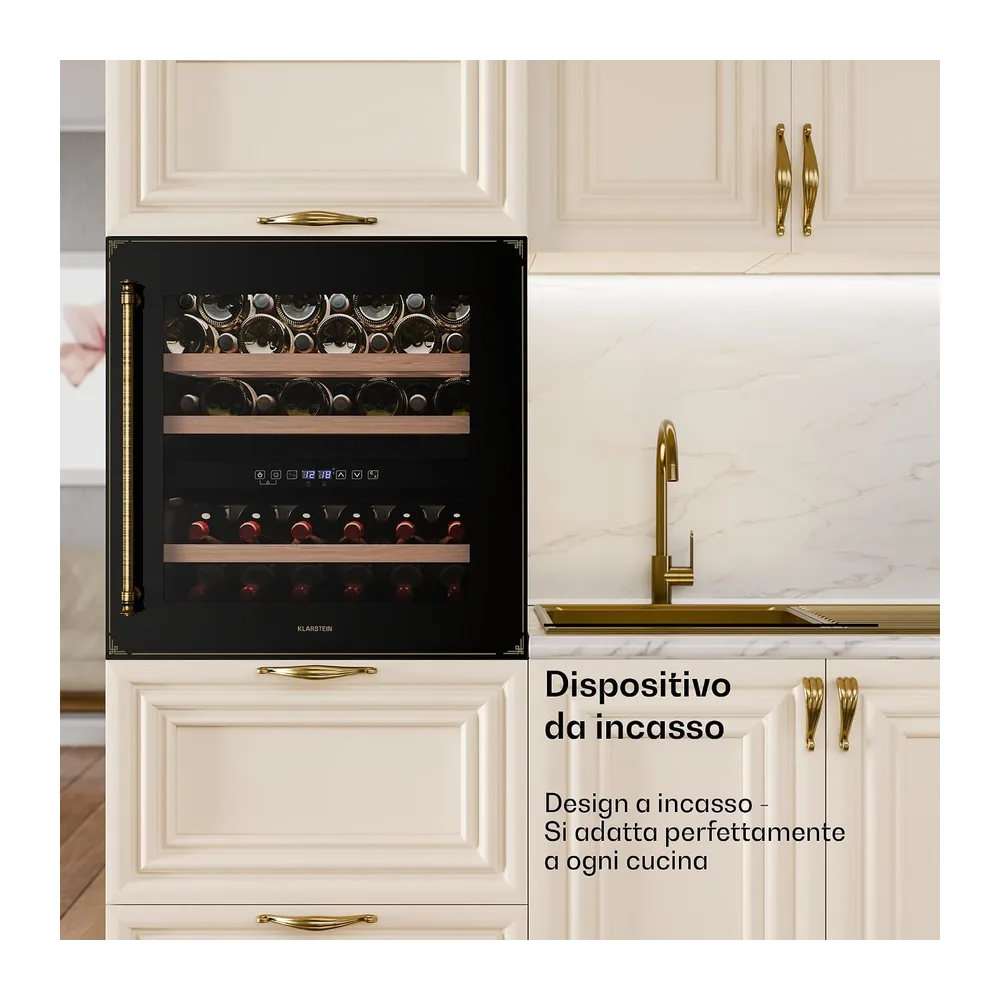Klarstein Vinsider Victoria 36 - Cantinetta per Vini, 36 Bottiglie, Doppia Temperatura 5-22°C, Touch Control, — 6