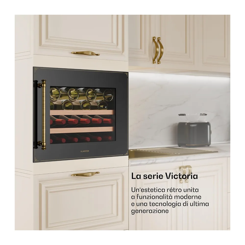 Klarstein Vinsider Victoria 28 - Cantinetta per Vini, 28 Bottiglie, 1 Zona, 5-20 °C, Touch Control, LED, — 2