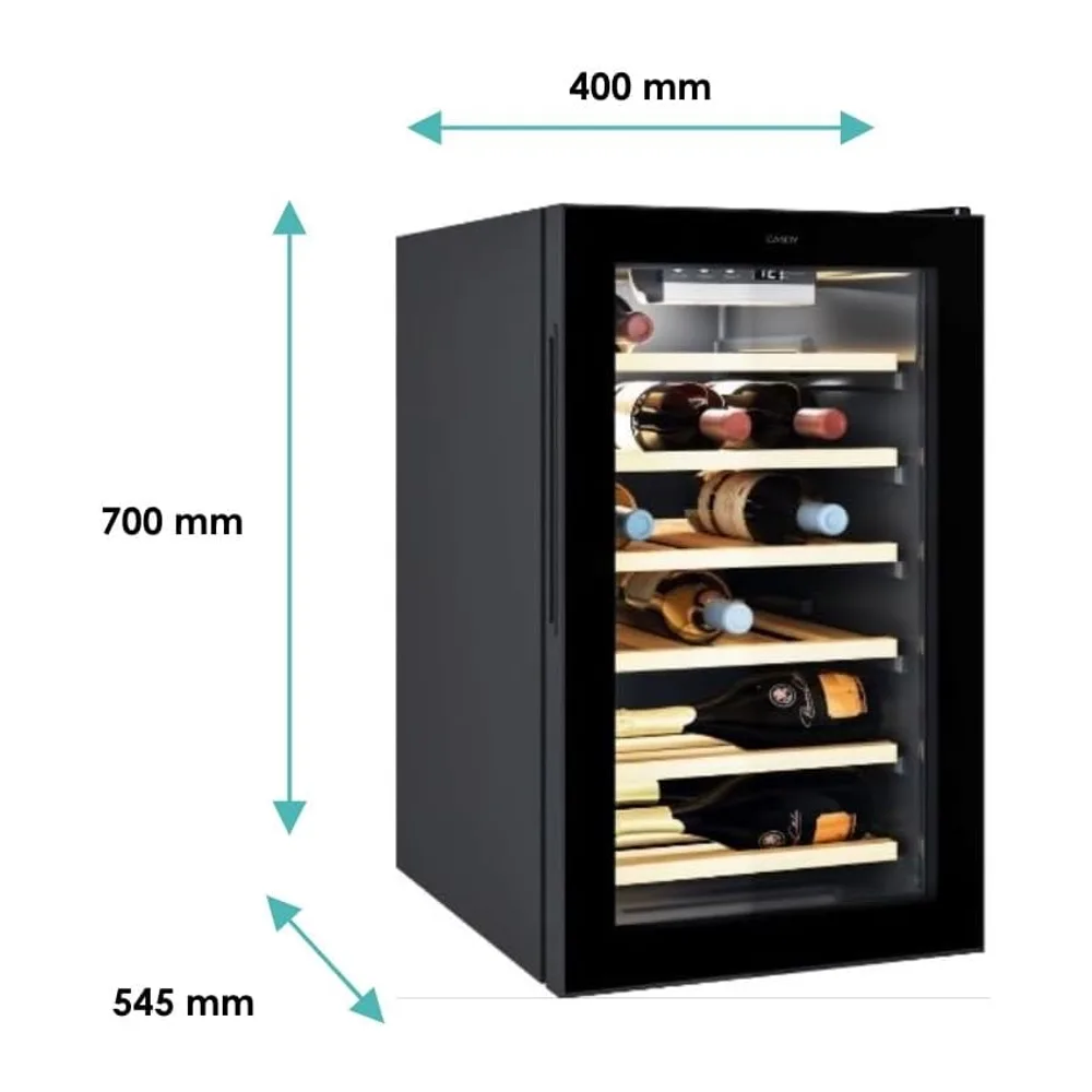 CANDY DiVino Cantinetta vino, 21 Bottiglie con porta in vetro, Ripiani in bambù 6 + 1 wine rack, Controllo — 3