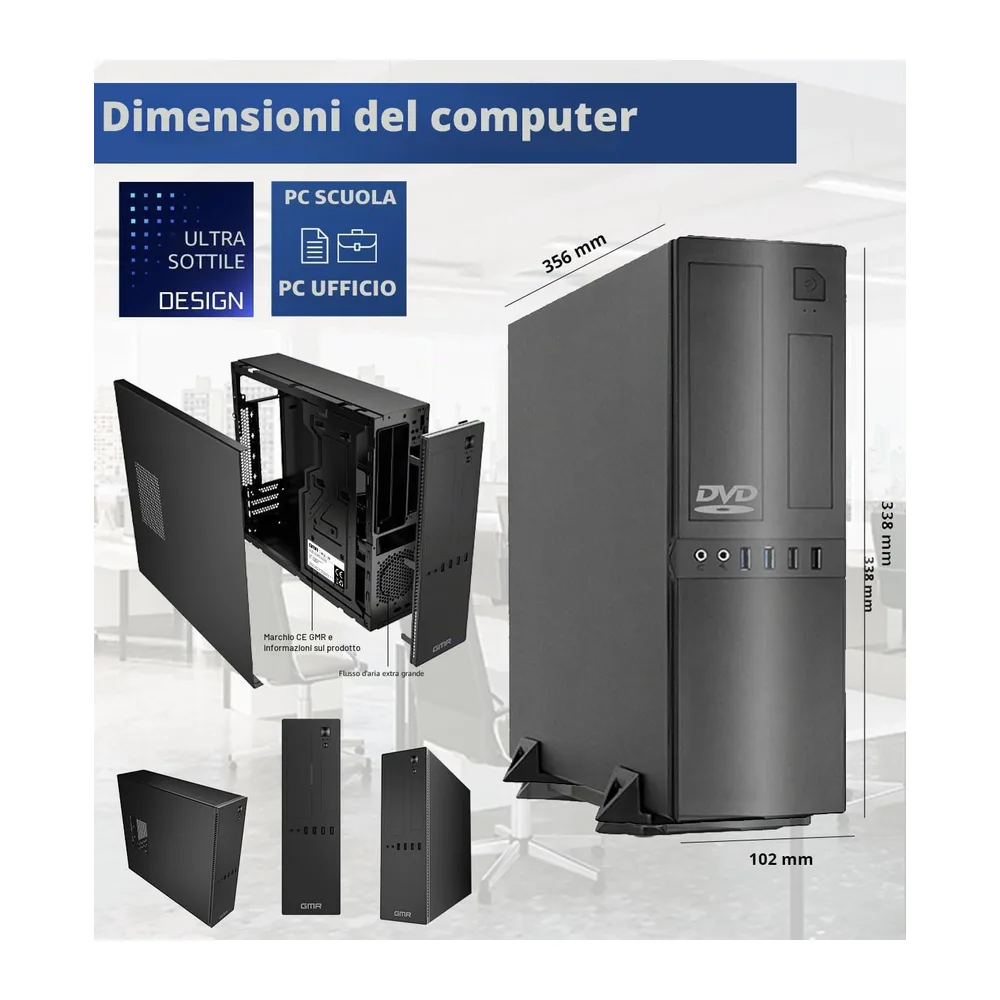 GMR Ultra Slim i7 Office PC - Business Office Computer | 3 anni di garanzia | 32 GB di RAM | 1000 GB SSD | — 3