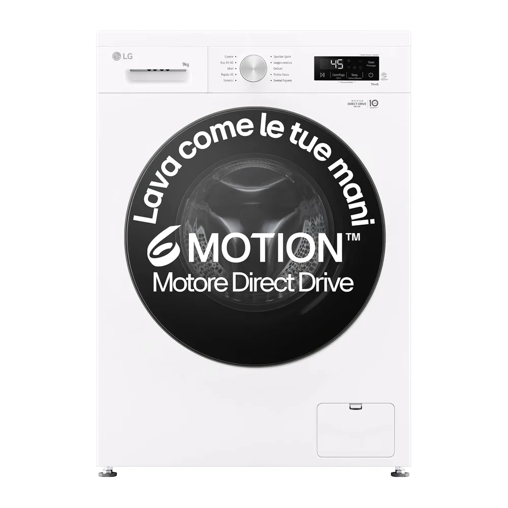 LG F4NX1009NWB Lavatrice 9 kg a Carica Frontale Serie X1