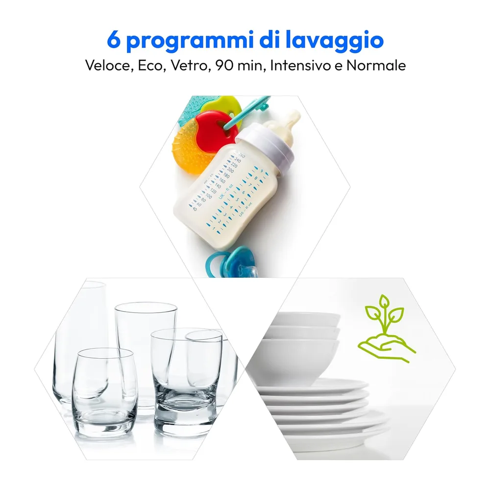 MEDION Mini Dishwasher DWT20 (lavastoviglie da tavolo — 4