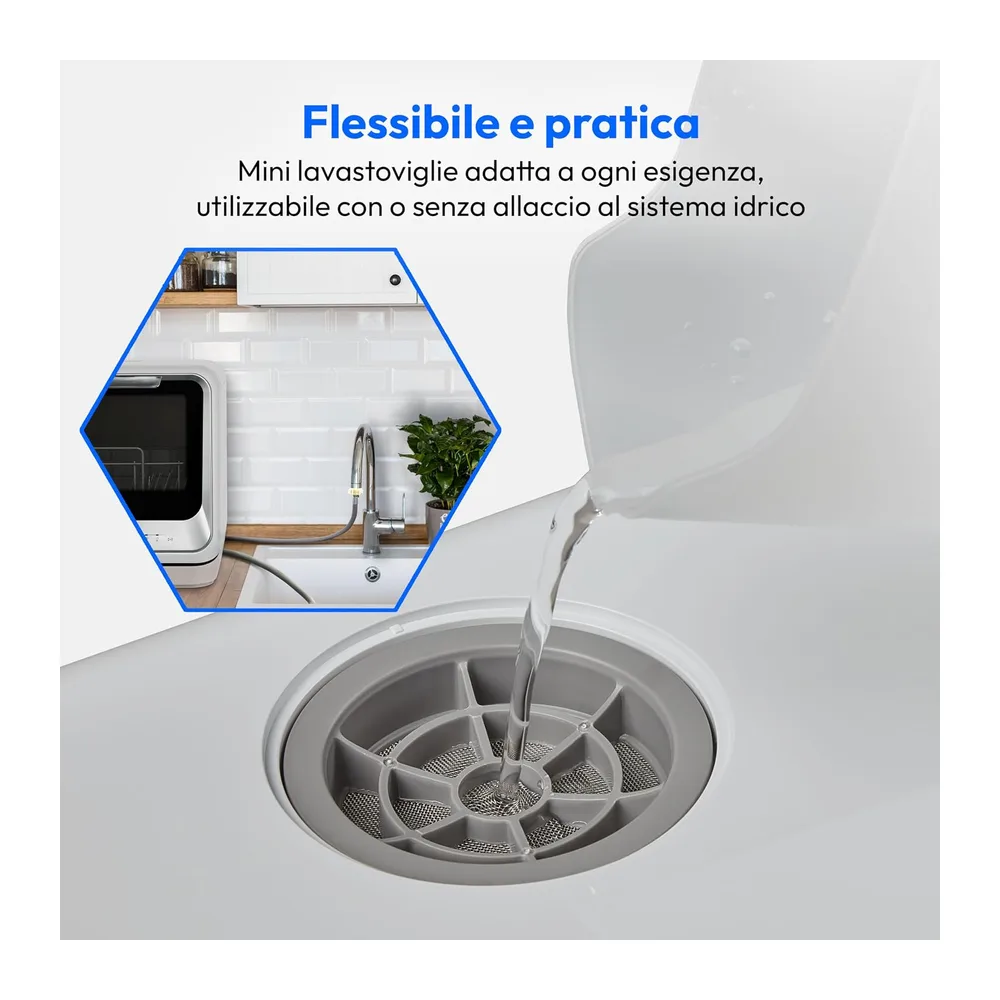 MEDION Mini Dishwasher DWT20 (lavastoviglie da tavolo — 6