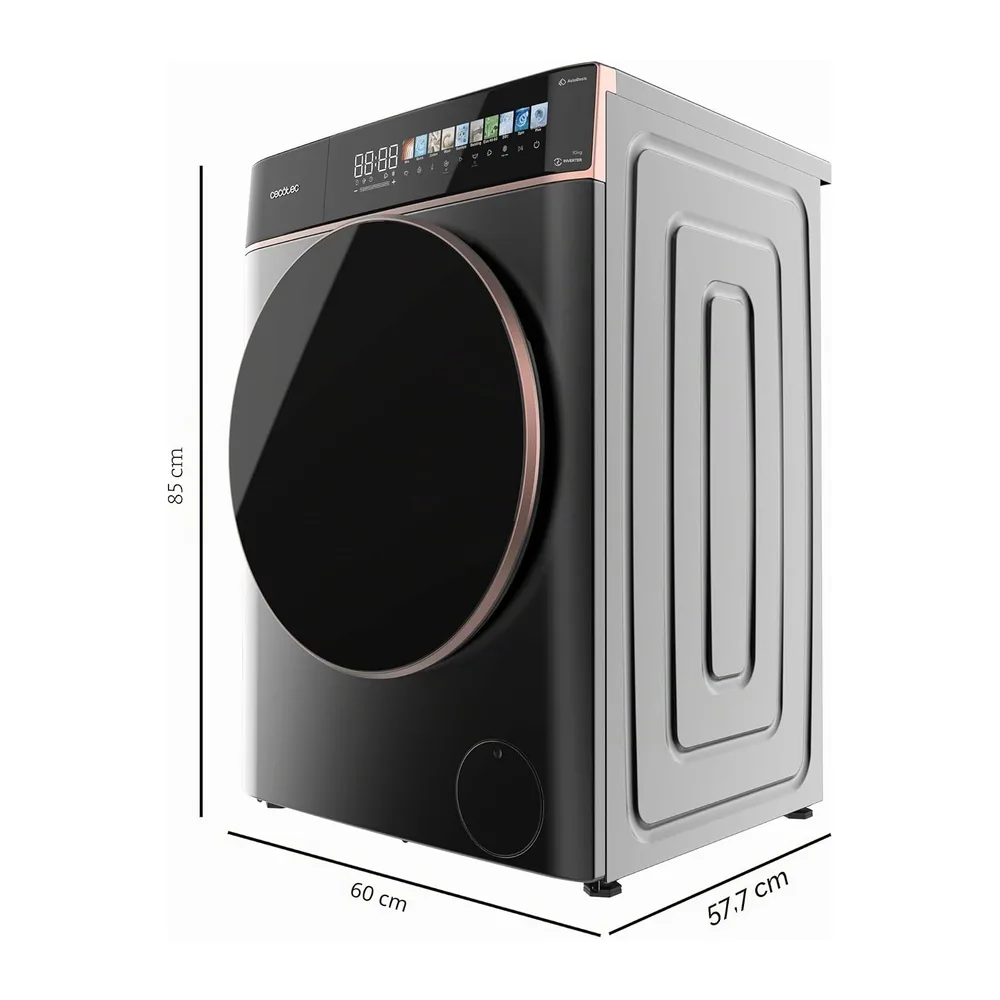 Cecotec Lavatrice Carico Frontale 10 Kg Bolero DressCode 10900 Autodose Inverter FullColor Steel A. 1400RPM — 2