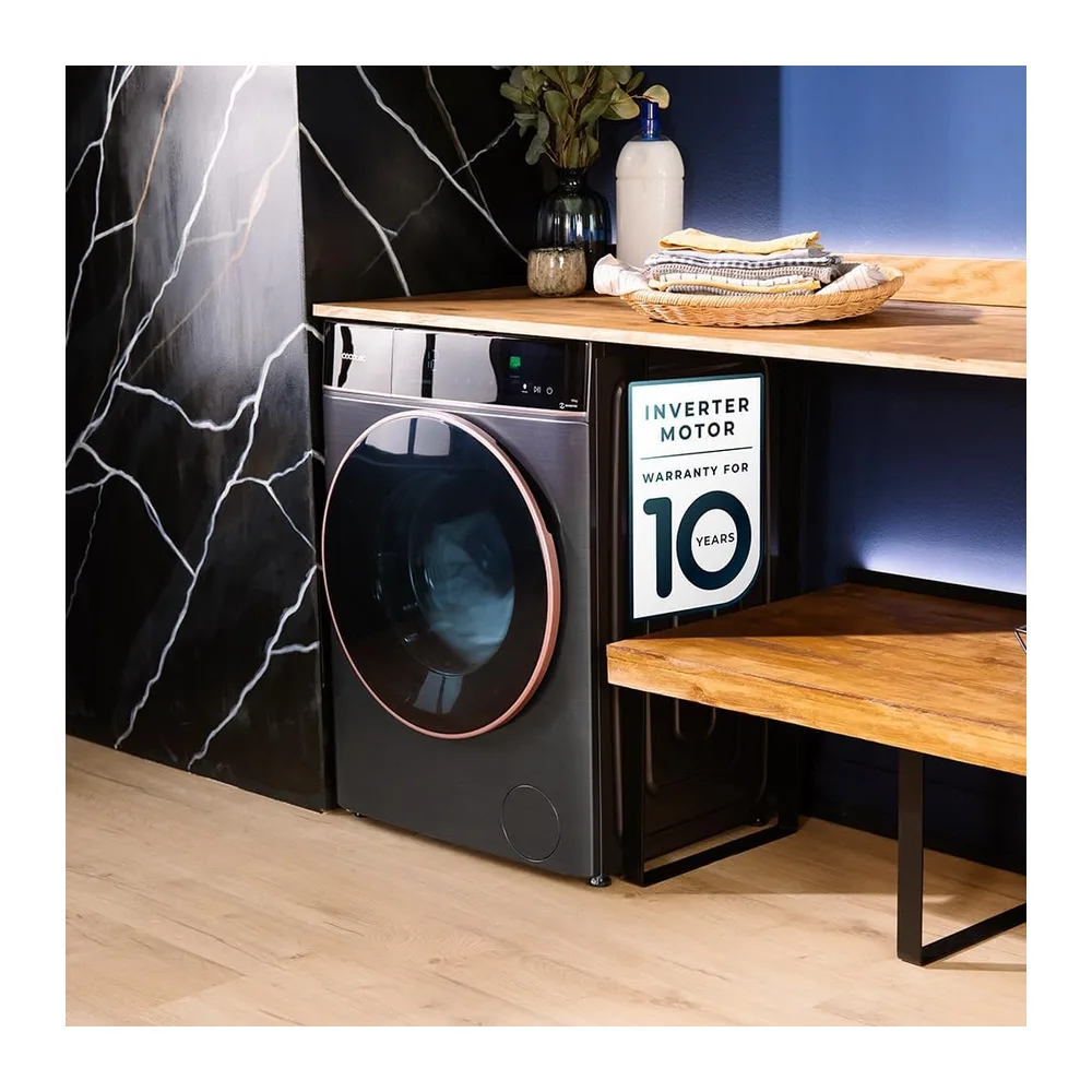 Cecotec Lavatrice Carico Frontale 10 Kg Bolero DressCode 10900 Autodose Inverter FullColor Steel A. 1400RPM — 5