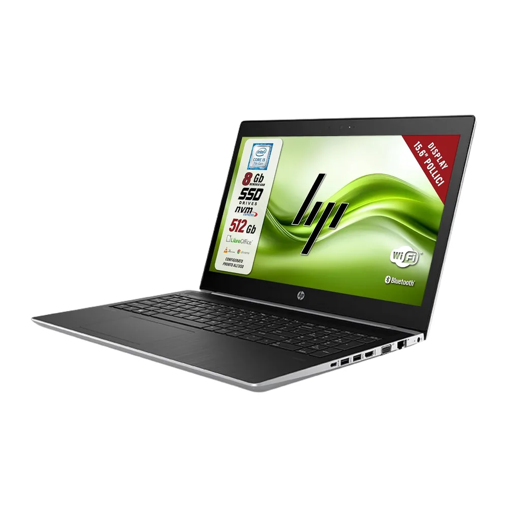 HP Probook 450 G5 - Pc Portatile intel i5-7200u 2.5Ghz 2 Core - Display HD da 15.6" - Ram 8Gb SSD 512 Gb - — 2