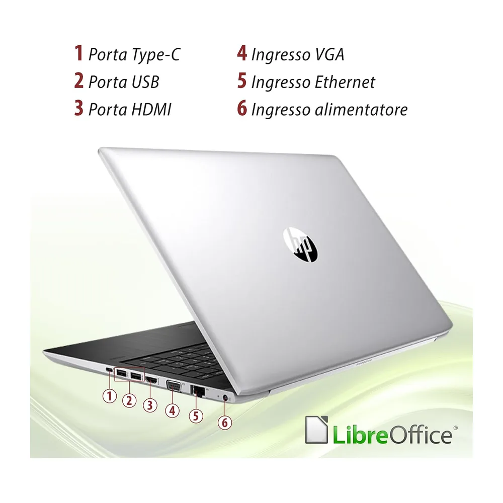 HP Probook 450 G5 - Pc Portatile intel i5-7200u 2.5Ghz 2 Core - Display HD da 15.6" - Ram 8Gb SSD 512 Gb - — 4