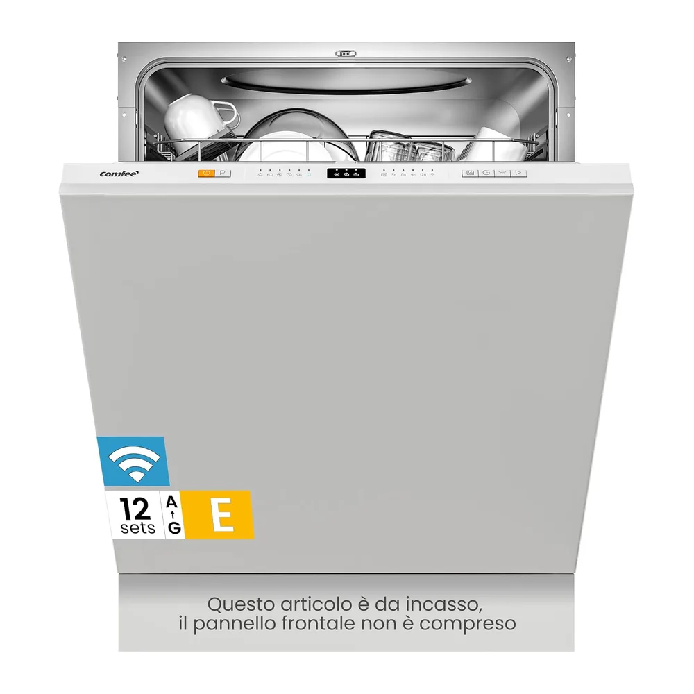 COMFEE Lavastoviglie da Incasso 12 Coperti 8 Programmi Wifi Connect Inox
