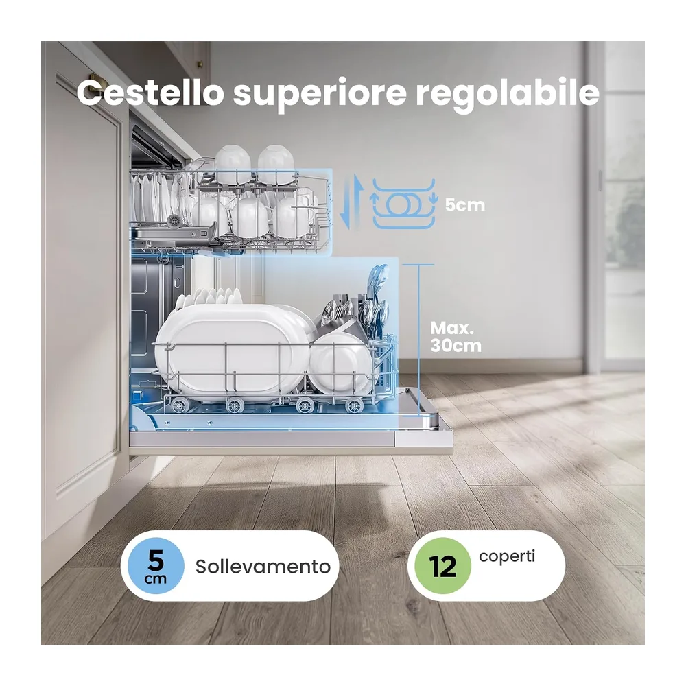 COMFEE Lavastoviglie da Incasso 12 Coperti 8 Programmi Wifi Connect Inox — 4