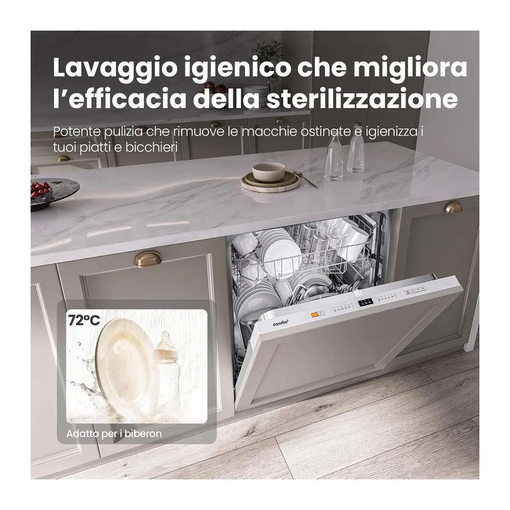 COMFEE Lavastoviglie da Incasso 12 Coperti 8 Programmi Wifi Connect Inox — 6