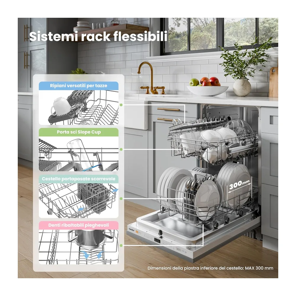 COMFEE Lavastoviglie da Incasso 45 cm 10 Coperti 8 Programmi Wifi Inox [Classe di efficienza energetica E] — 4