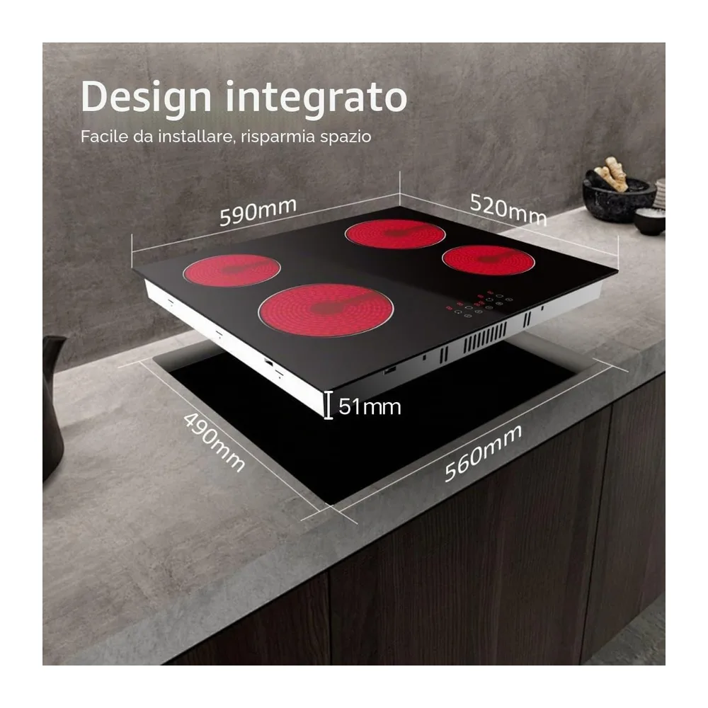 Piano cottura in ceramica da incasso a 4 fuochi — 5