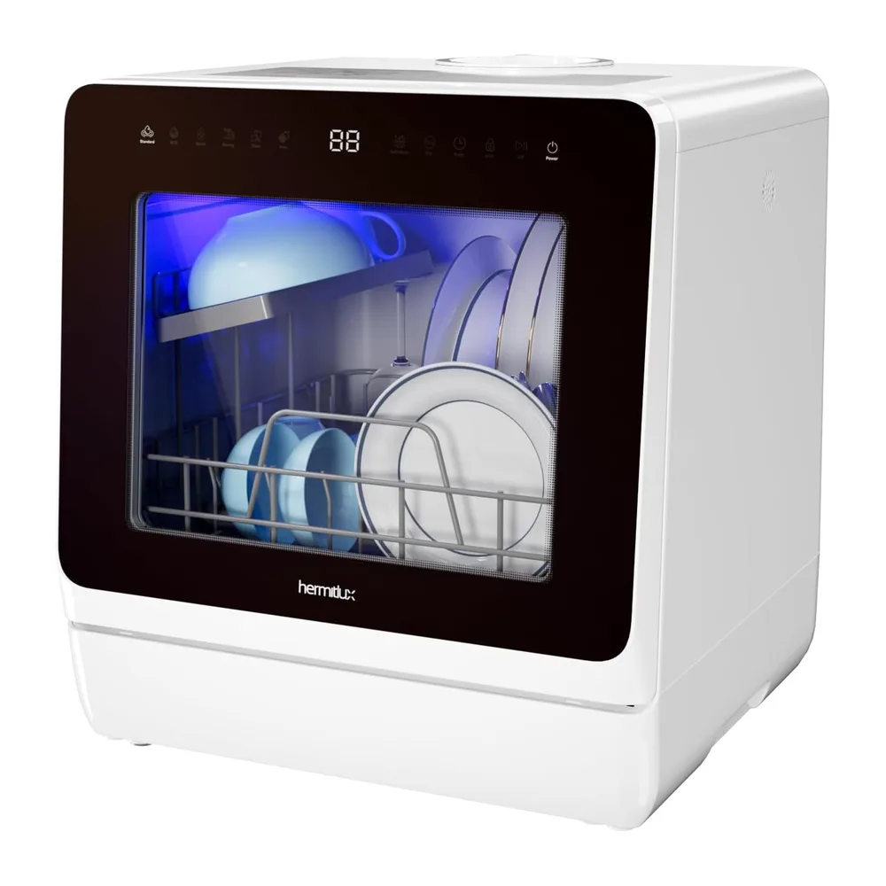 Hermitlux Lavastoviglie Portatile 7+3 Programmi di Lavaggio