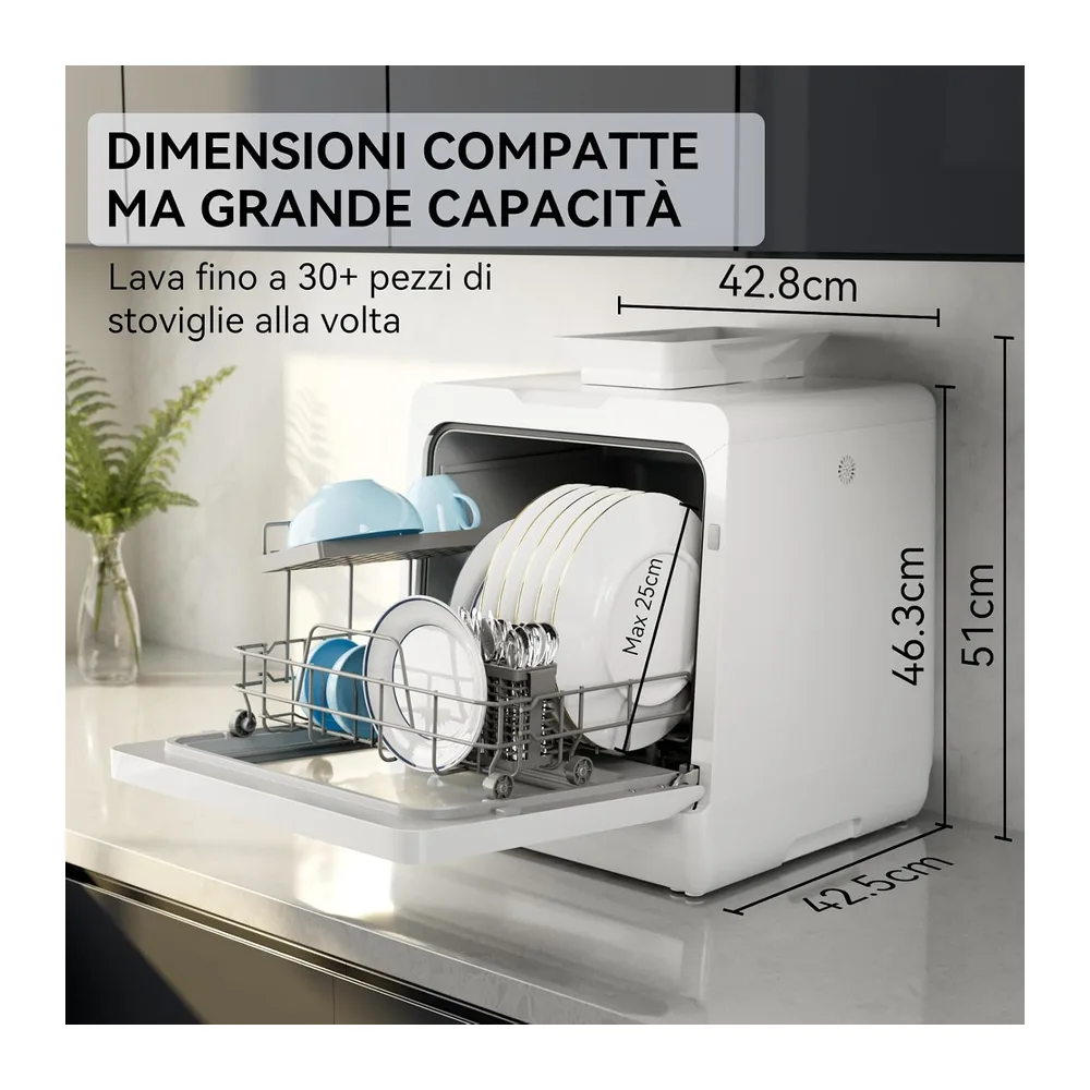 Hermitlux Lavastoviglie Portatile 7+3 Programmi di Lavaggio — 2