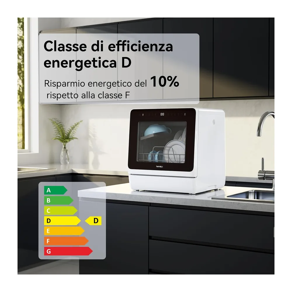 Hermitlux Lavastoviglie Portatile 7+3 Programmi di Lavaggio — 4
