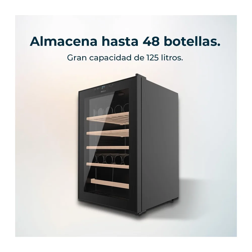 Cecotec Cantinetta Vino Bolero GrandSommelier 4850 Black Compressor. 49 Bottiglie — 2