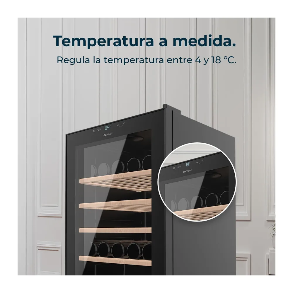 Cecotec Cantinetta Vino Bolero GrandSommelier 4850 Black Compressor. 49 Bottiglie — 4