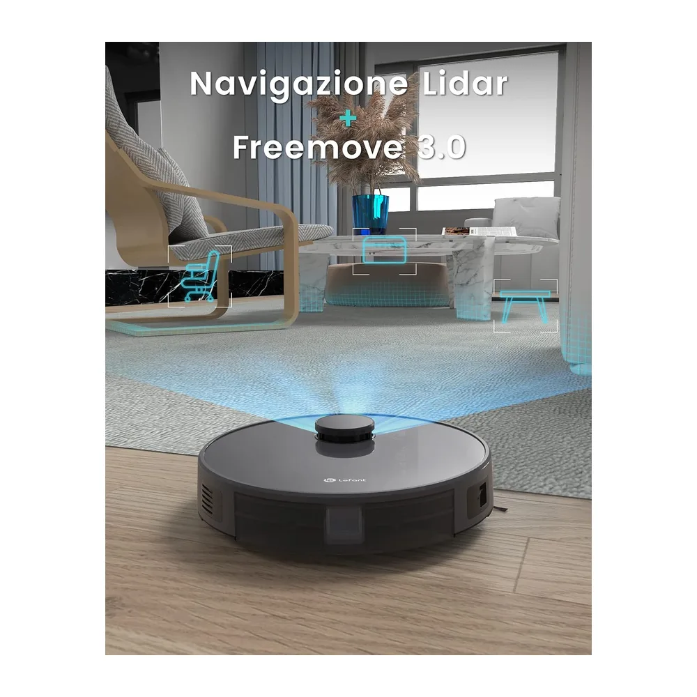 Lefant M1 Robot Aspirapolvere Lavapavimenti con Mappatura 3 in 1 — 3