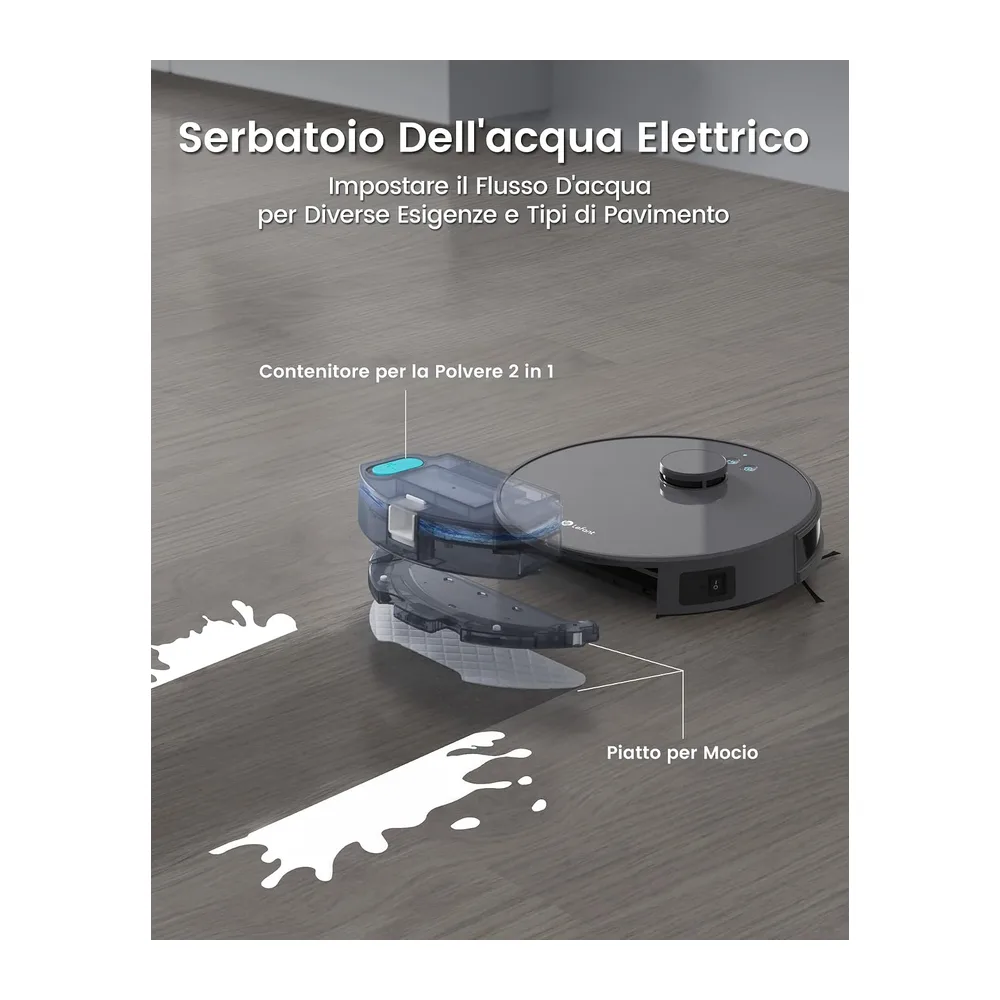 Lefant M1 Robot Aspirapolvere Lavapavimenti con Mappatura 3 in 1 — 4