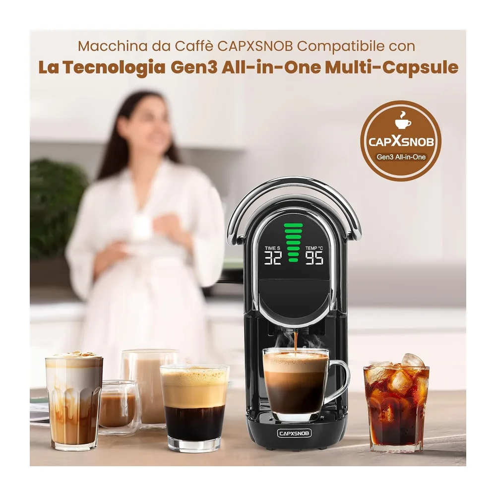 Magician1 Mini Macchina da Caffè Cialde 5in1 per Nespresso Originali — 5
