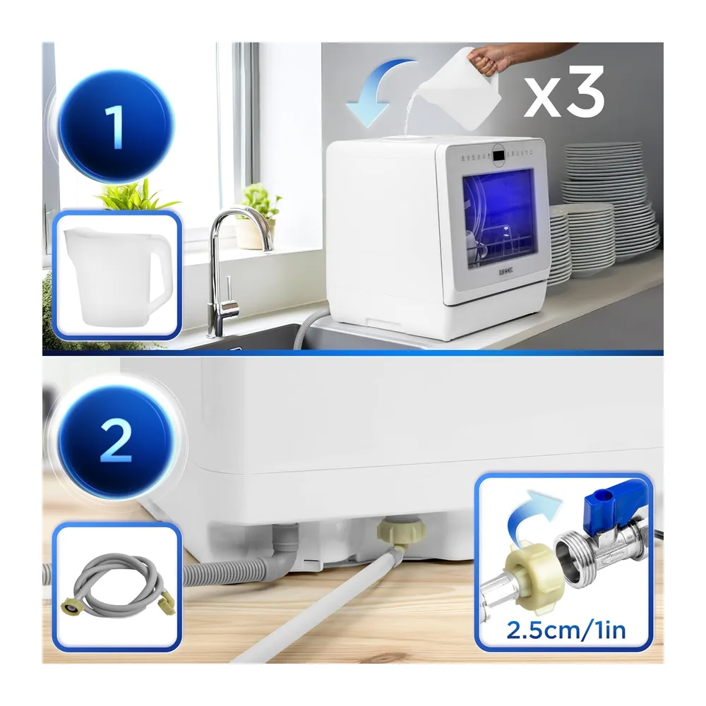 Duronic DW5 WE Mini Lavastoviglie da Tavolo 950W — 3