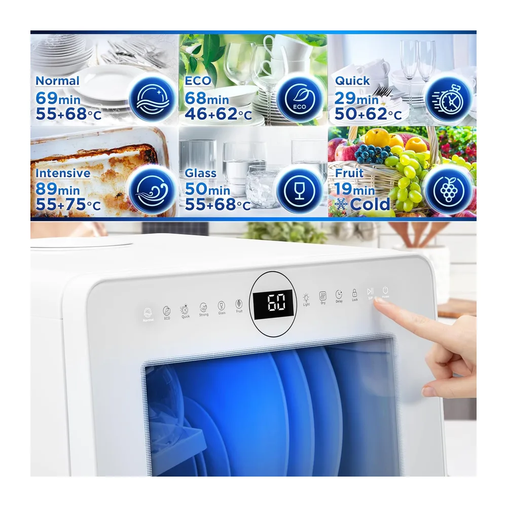 Duronic DW5 WE Mini Lavastoviglie da Tavolo 950W — 5