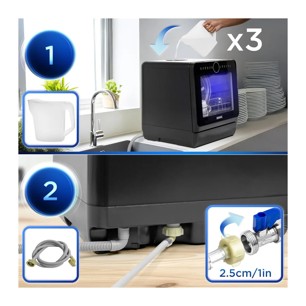 Duronic DW5 BK Mini Lavastoviglie da Tavolo 950W — 3