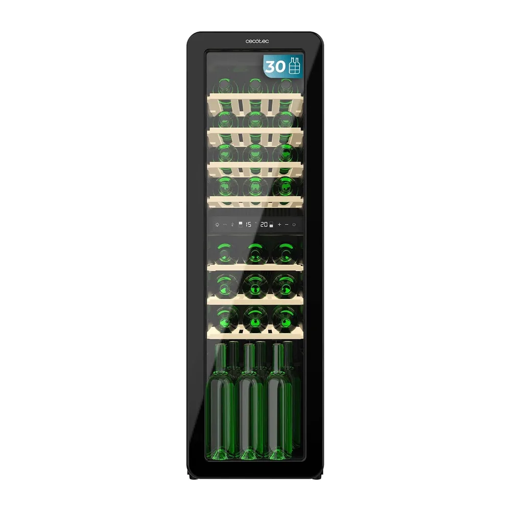 Cecotec Cantina da vino 30 Bottiglie Bolero GrandSommelier Origin Duo 30 Hit Black. Cantina per vino retrò