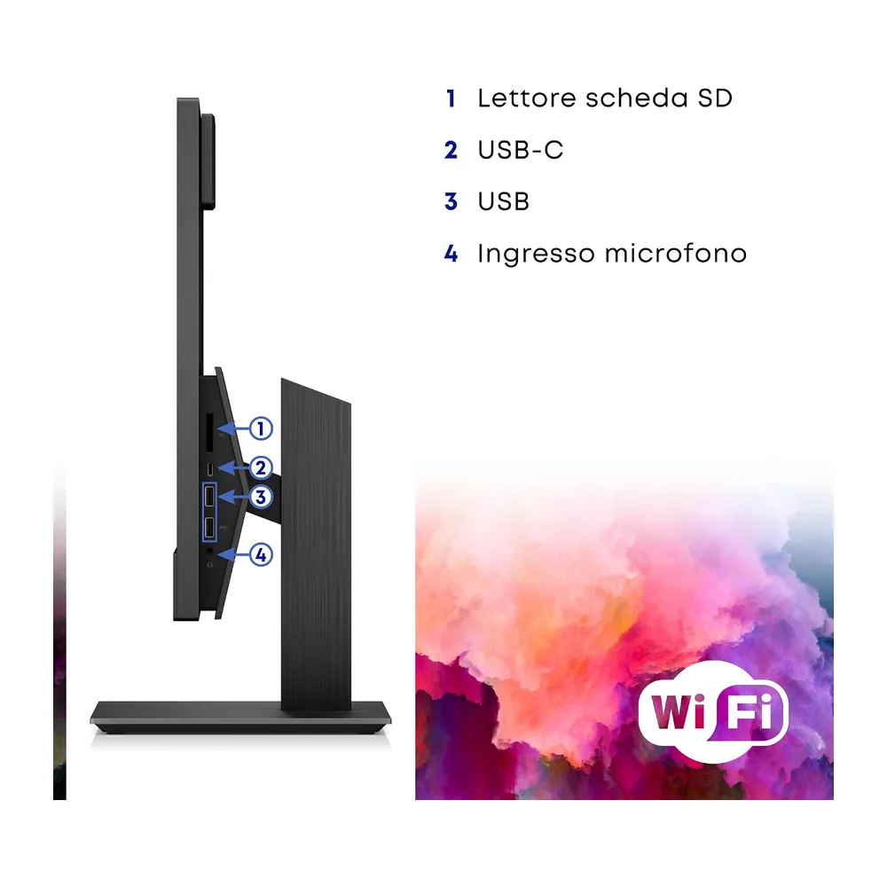 HP ProOne, All In One Pronto all'uso, Display 23,8" FHD, Borderless, Intel i5-9500 6 Core 3.0Ghz, Ram 16GB — 4