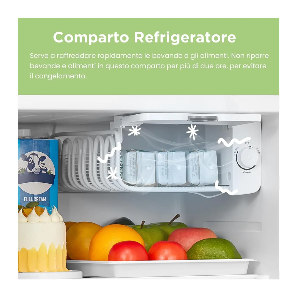 COMFEE' Mini Frigo da Camera 47L, Frigorifero Monoporta Design Retrò, Nero [Classe di efficienza energetica E] — 5