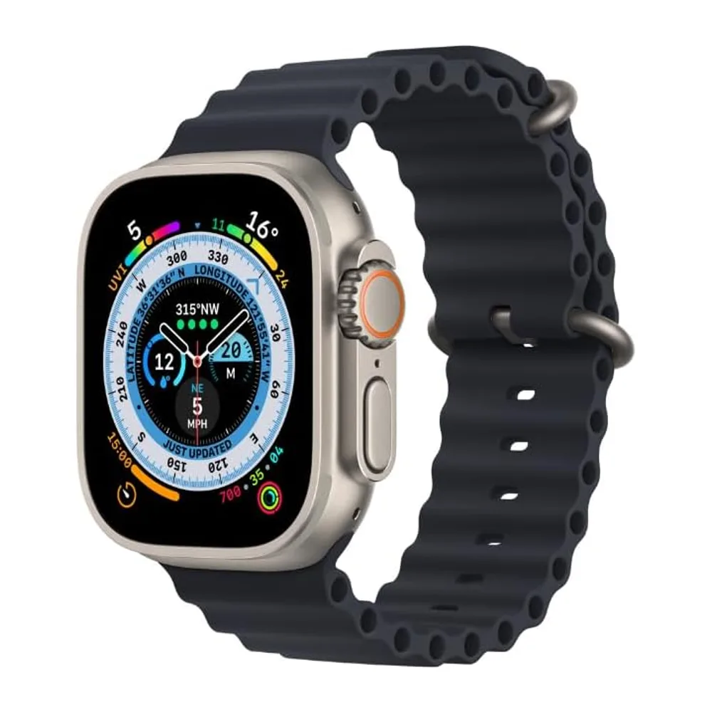 Apple Watch Ultra 2 (GPS, 49mm) Cassa in titanio con cinturino Black Ocean, Taglia unica (Ricondizionato)