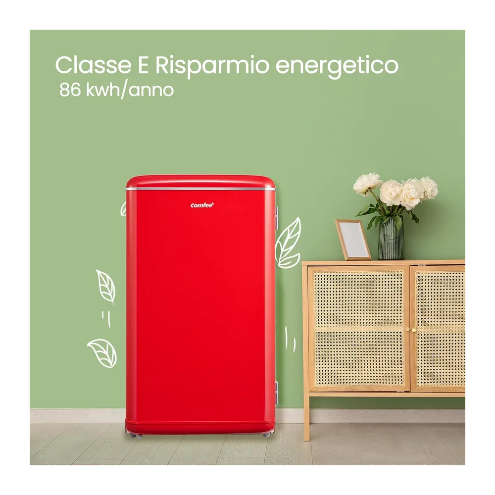 COMFEE' Mini Frigo 93L Frigorifero Monoporta Design Retrò — 2