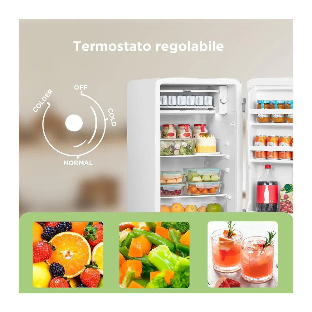COMFEE' Mini Frigo 93L Frigorifero Monoporta Design Retrò — 5