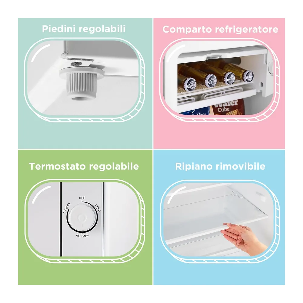 COMFEE' Mini Frigo 93L Frigorifero Monoporta Design Retrò — 6