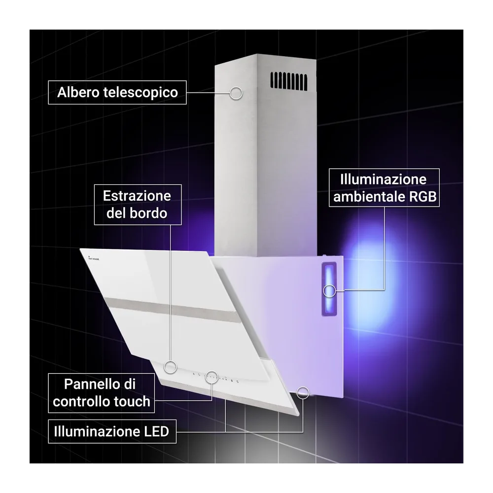 KKT KOLBE Cappa aspirante inclinata HERMES9005WM — 2