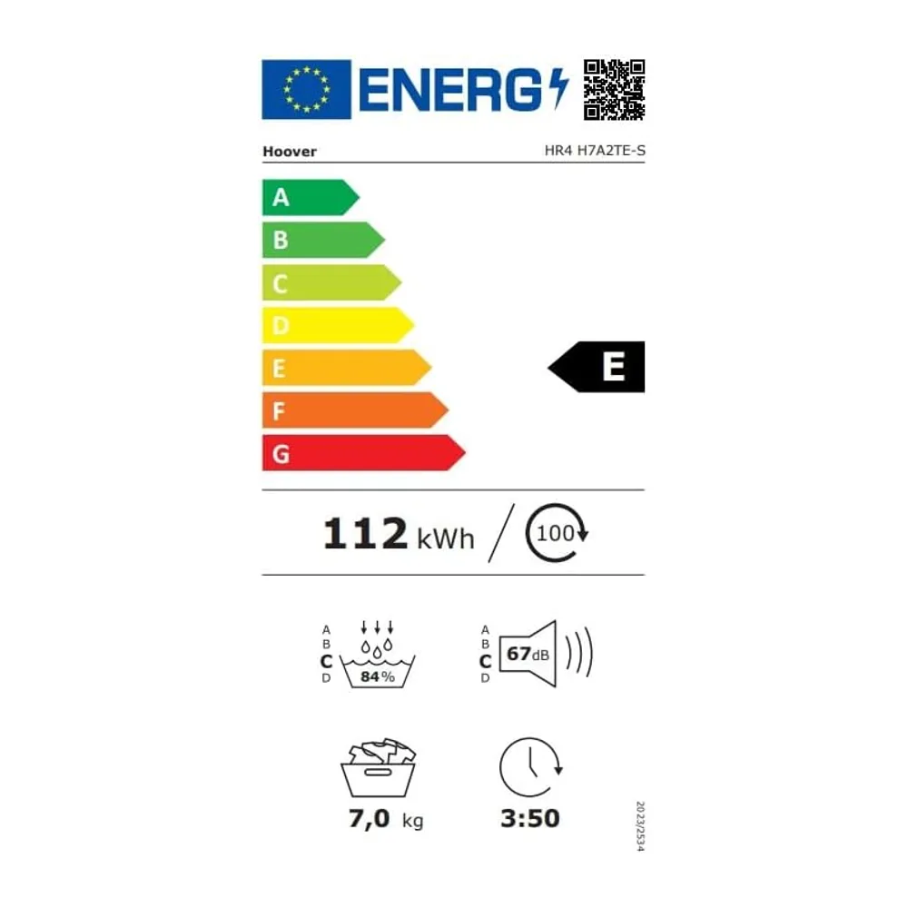 Hoover H-DRY 350 Asciugatrice Slim a Pompa di Calore 7 Kg — 6