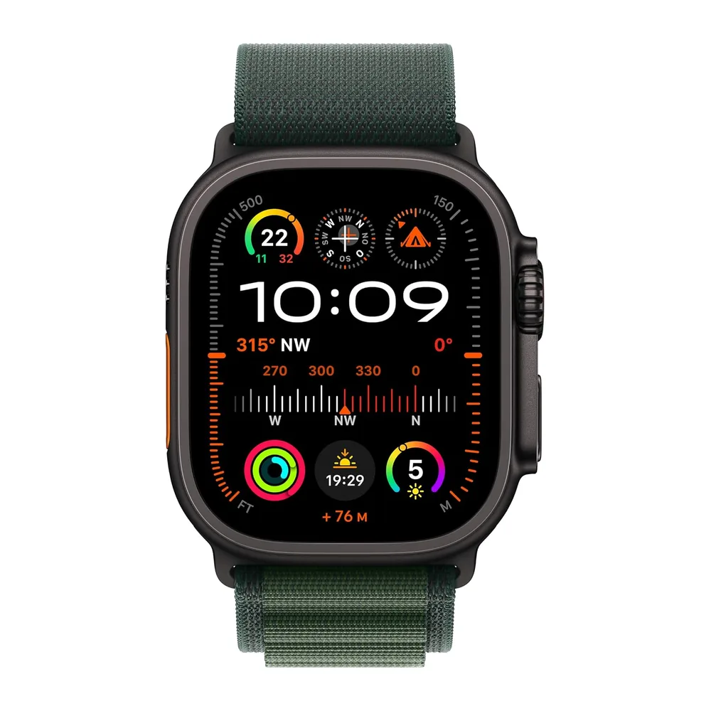 Apple Watch Ultra 2 [GPS + Celular, 49mm] Cassa in titanio nero e Alpine Loop verde, M (Ricondizionato) — 2