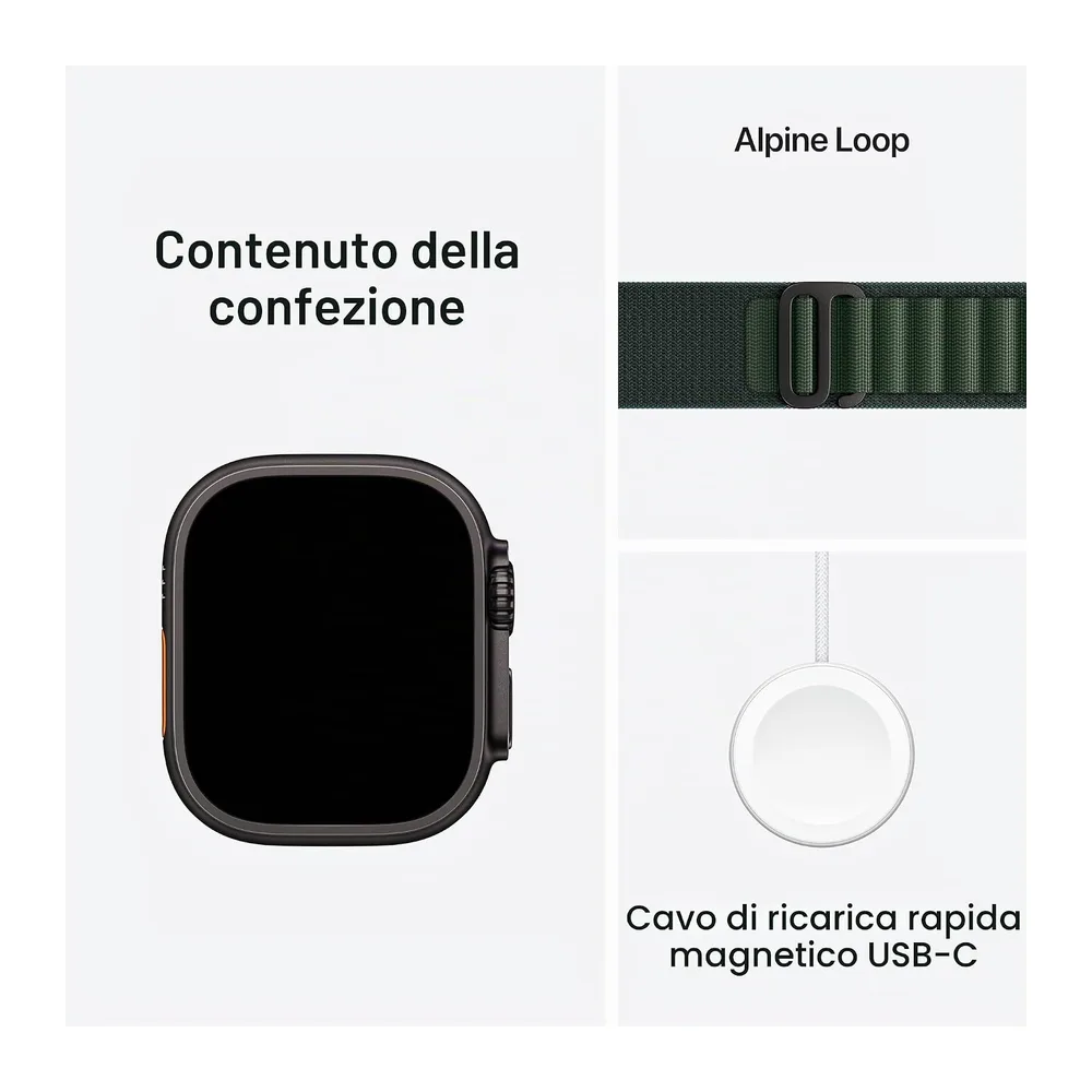 Apple Watch Ultra 2 [GPS + Celular, 49mm] Cassa in titanio nero e Alpine Loop verde, M (Ricondizionato) — 6