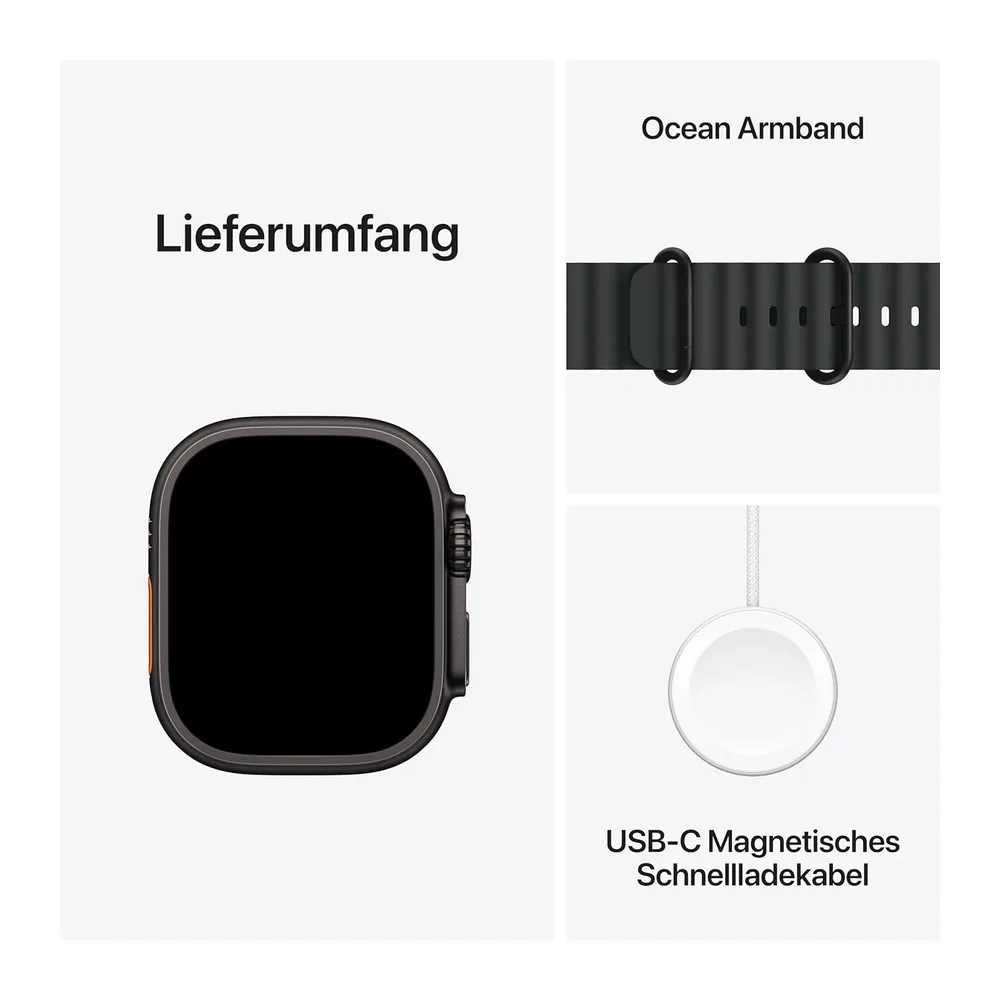 Apple Watch Ultra 2 [GPS + Cellular, 49mm] Cassa in titanio nero con cinturino oceano nero, taglia unica — 6