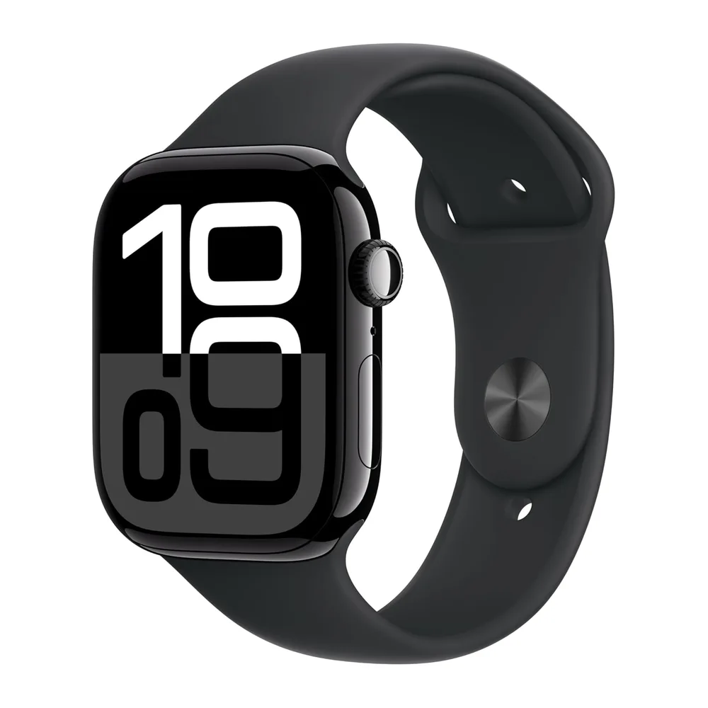Apple Watch Series 10 [GPS+ Cellular, 46mm] - Cassa in alluminio Nero Black con Banda Sportiva Nera, M/L