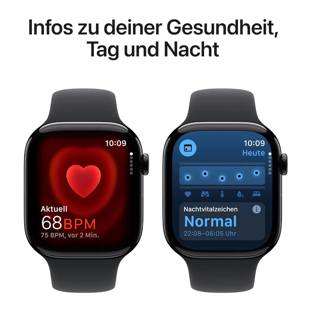 Apple Watch Series 10 [GPS+ Cellular, 46mm] - Cassa in alluminio Nero Black con Banda Sportiva Nera, M/L — 5