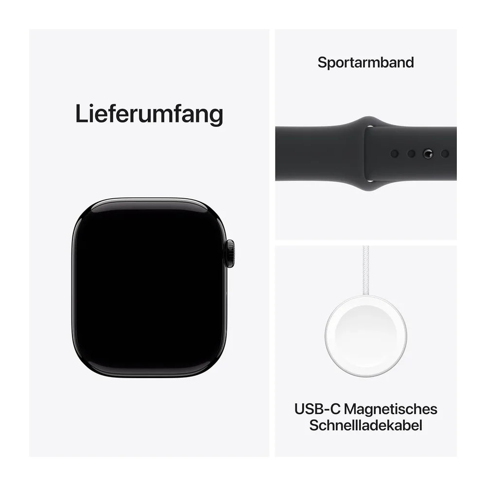 Apple Watch Series 10 [GPS+ Cellular, 46mm] - Cassa in alluminio Nero Black con Banda Sportiva Nera, M/L — 6