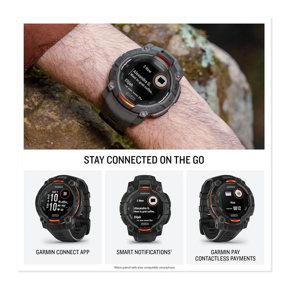 Garmin Instinct 3 Solar, 45mm, Smartwatch GPS Ultra Resistente, Black — 4