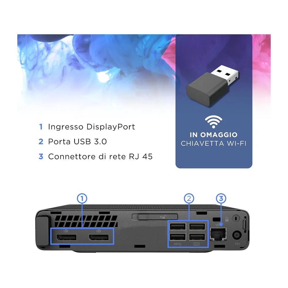 HP Elitedesk - Mini Pc Tiny Intel i7-6700 4 Core 3.4 Ghz - Ram 16Gb SSD 512Gb - Win 11 Pc Desktop Mini - LAN, — 3