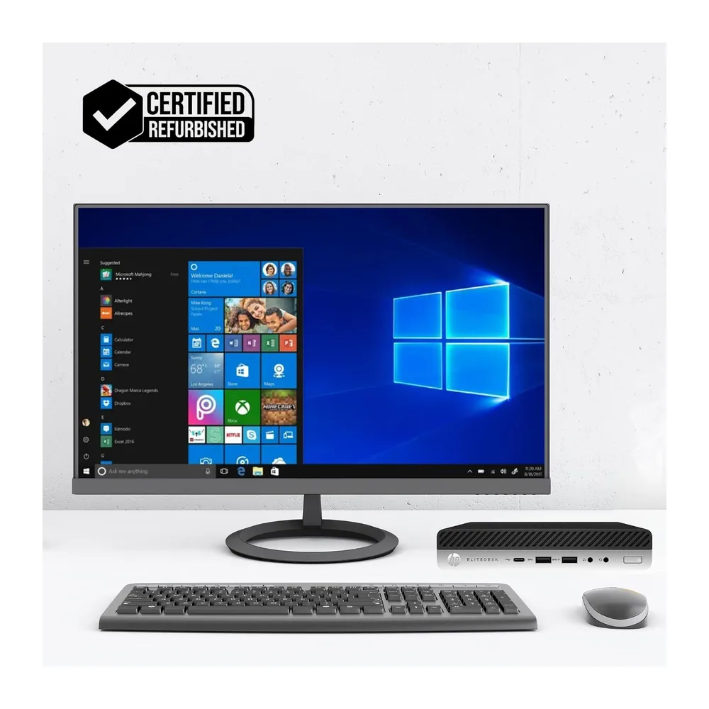 HP Elitedesk - Mini Pc Tiny Intel i7-6700 4 Core 3.4 Ghz - Ram 16Gb SSD 512Gb - Win 11 Pc Desktop Mini - LAN, — 5