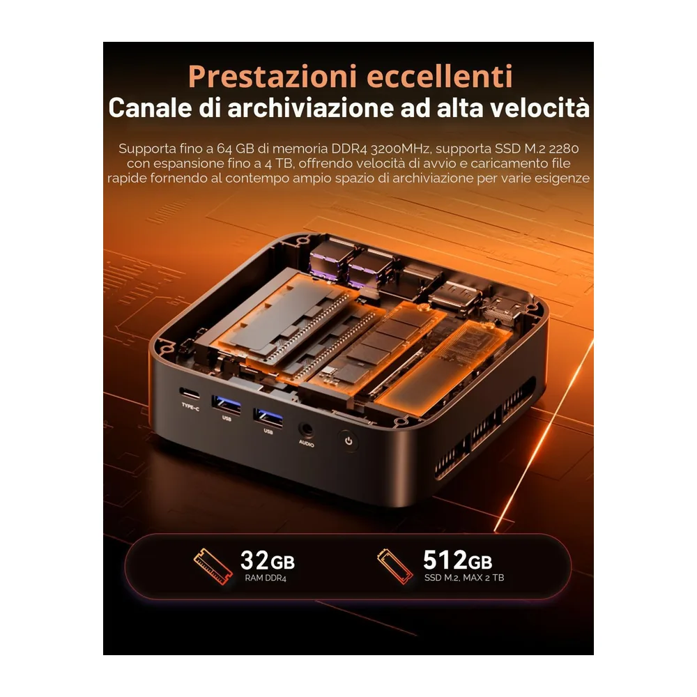 ACEMAGIC K1 Mini PC con AMD Ryzen 5 7430U(Fino a 4.3GHz),16GB RAM 512GB SSD — 2