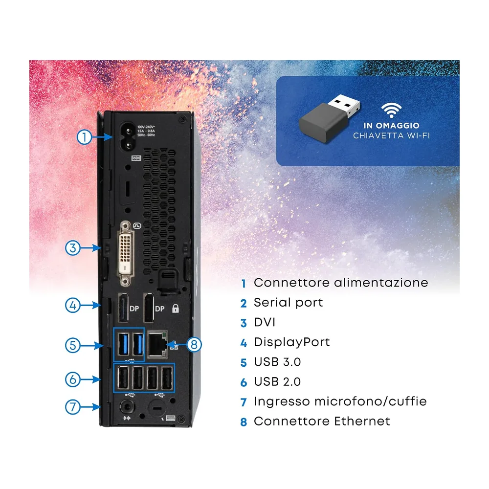 Fujitsu Esprimo, Mini Pc Computer Fisso Desktop Intel i5-6500T, Ram 16GB DDR4, SSD 512GB, DVI + DP, Win, — 4